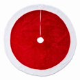 thumbnail image 1 of Jupe d'Arbre de Fête Rouge et Blanche en Tissu Classique pour Décoration de Vacances, 1 of 2