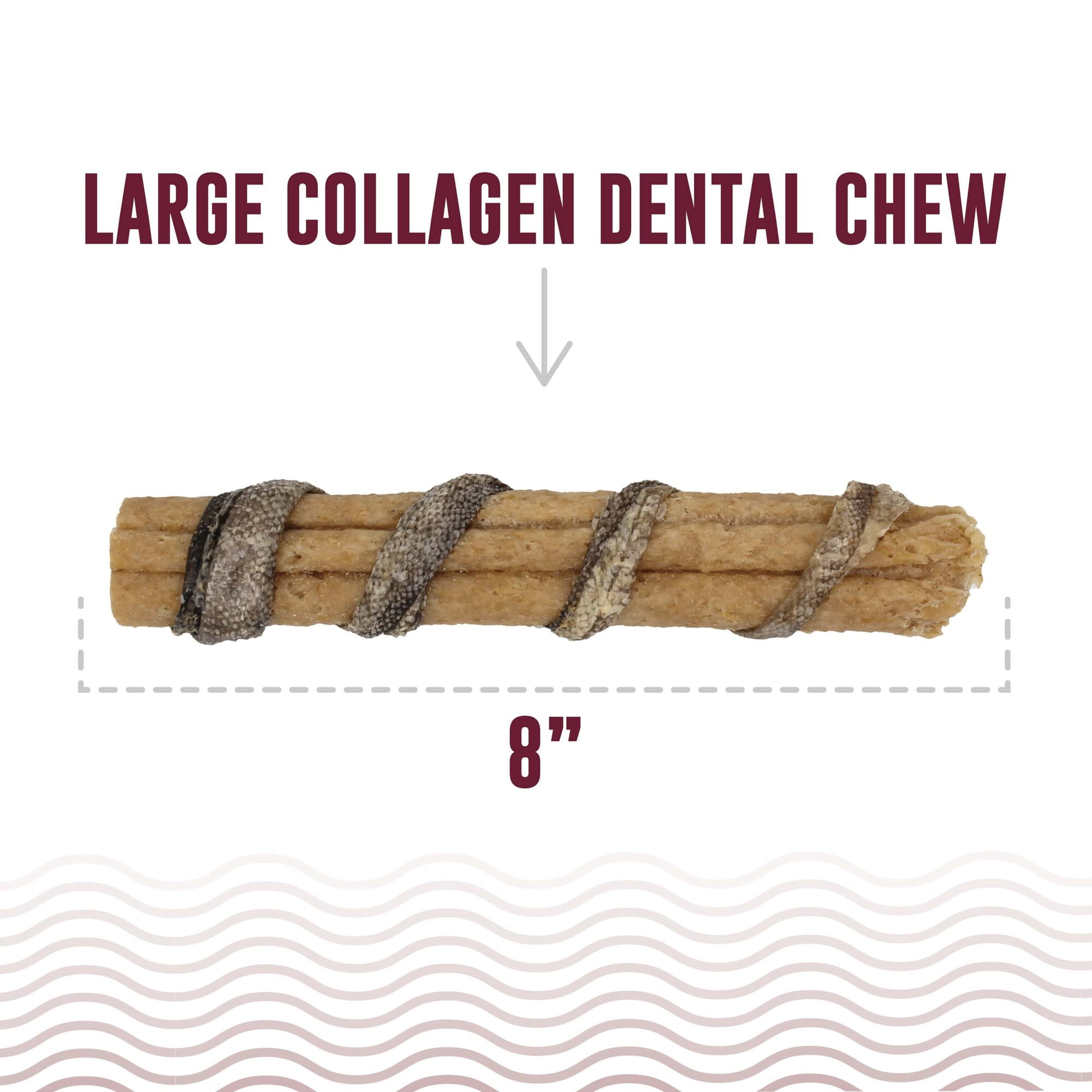 Icelandic+ Collagen Dental Chew: Beef & Cod Skin - 18 Pack - 8" Dog Treat Stick, Hand-Wrapped Fish, 2 Ingredient Pet Snack, Dental Rawhide Alternative