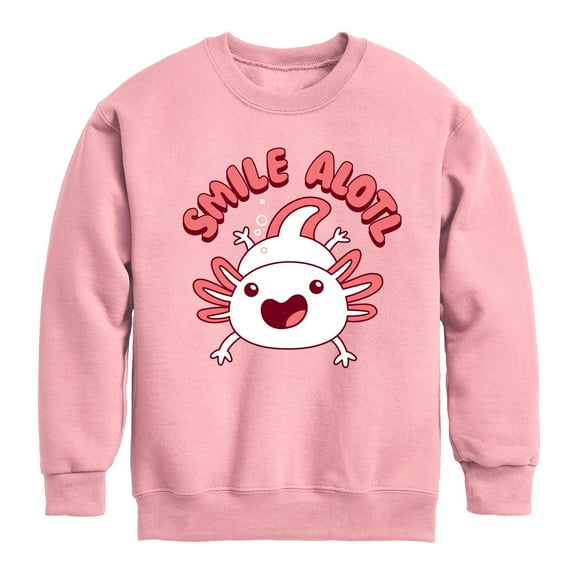 Instant Message - Smile Alotl - Toddler And Youth Crewneck Fleece Sweatshirt