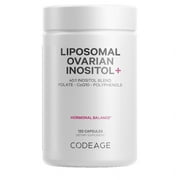Codeage Liposomal Ovarian Inositol + Supplement, Folate & CoQ10 Phytosome, Hormonal Balance, 120 ct