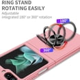 thumbnail image 4 of For Samsung Galaxy Z Flip 7 Matte Silicone TPU Rubber Magnetic with 360° Ring Stand Grip Shockproof Slim Hybrid Phone Case Cover by Xpression, Pink, 4 of 9