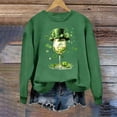 thumbnail image 5 of St. Patrick's Day Sweatshirt for Women LOVE Graphic Four Leaf Clover Print Crewneck Long Sleeve Ribbed Cuffs Festive Holiday Relaxed Fit Pullover, 5 of 7