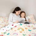 thumbnail image 4 of Feelyou Butterfly Animal Bedding Comforter Set 7pcs, Cartoon Rainbow Queen Bedding Sets, 4 of 8