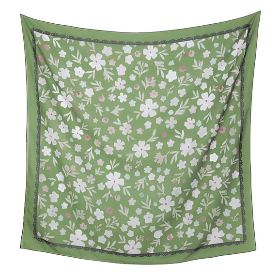 TELOLY Bandanas for Women,Girly Style Silk Bandana,Pastoral Style Green Bandana,Style3