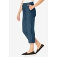 thumbnail image 3 of Woman Within Plus Size Capri Elastic Waist Stretch Fineline Denim Jean (Petite Available), 3 of 5