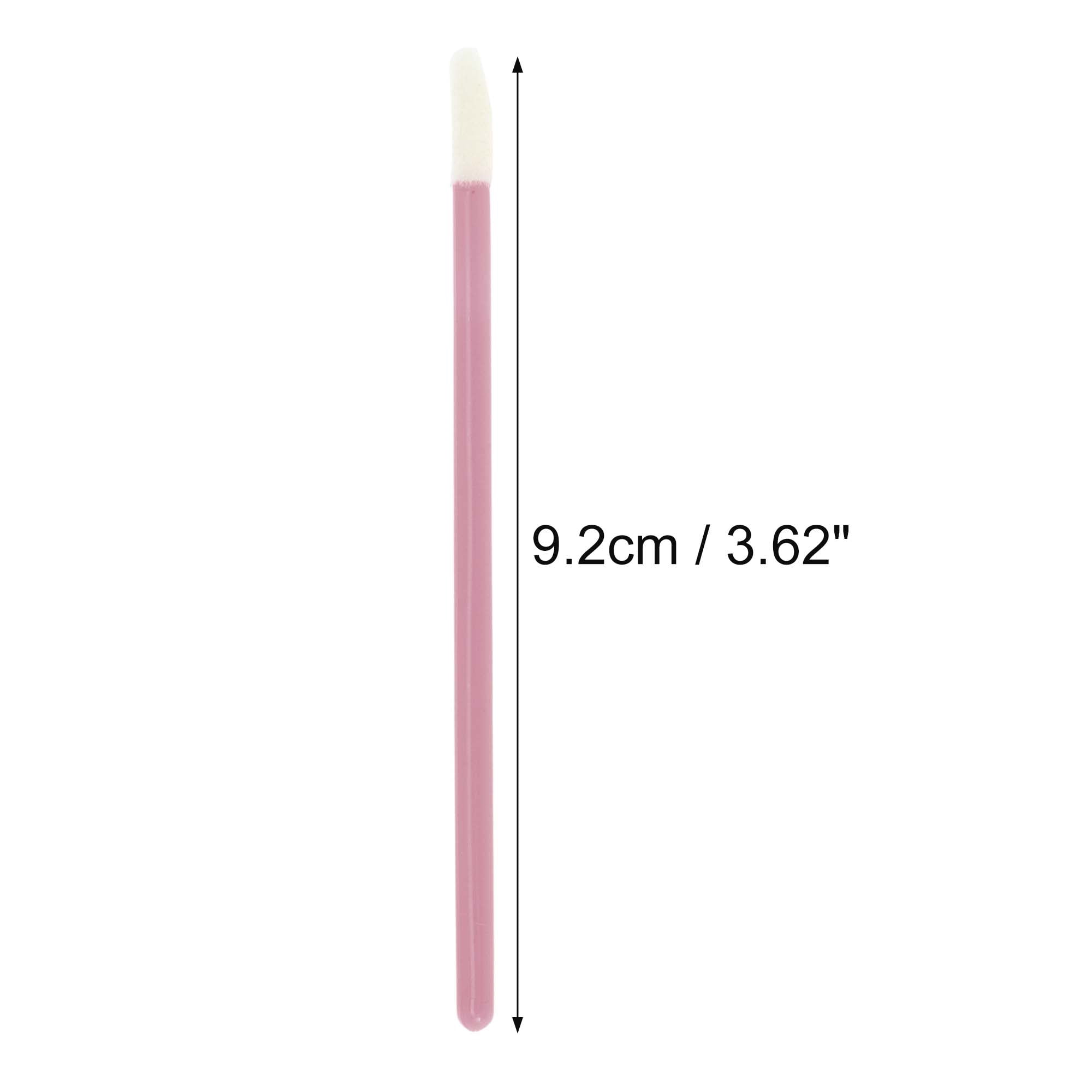 Unique Bargains 100 Pcs Disposable Barreled Solid Rod Lip Brush for Vacation Pink