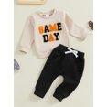 thumbnail image 5 of Baby Toddler Boy Fall Outfits 0 6 12 18 24 Months 2T 3T Long Sleeve Letter Embroidery Sweatshirt + Pocket Pants Set Spring Clothes, 5 of 9