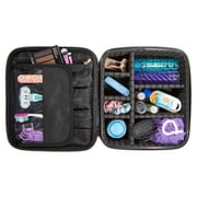 Walmart Train Case Cosmetics Organizer with Adjustable Dividers for Travel with Makeup & Toiletries, Black, Size 10.00 x 4.75 x 8.75