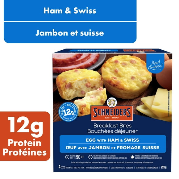 Schneiders Ham & Swiss Egg Breakfast Bites, 4 per pack, 224 g