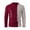 Red, variant on successthop Mens Knitted Sweaters Strecth Long Sleeve Chunky Crewneck Tops Ribbed Cuff Color Block Winter Clothes