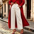 thumbnail image 4 of Shihyeh Women's Wide-Leg High-Waist Pants Front Seam Pocket Tailored Dressy, 4 of 6