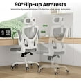 thumbnail image 2 of STARY Ergonomic Office Chair, Computer Chair with Adjustable Lumbar Support, Flip-up Arms and Headrest, Breathable Mesh Desk Chair for Home Office, White & Gray, 2 of 7