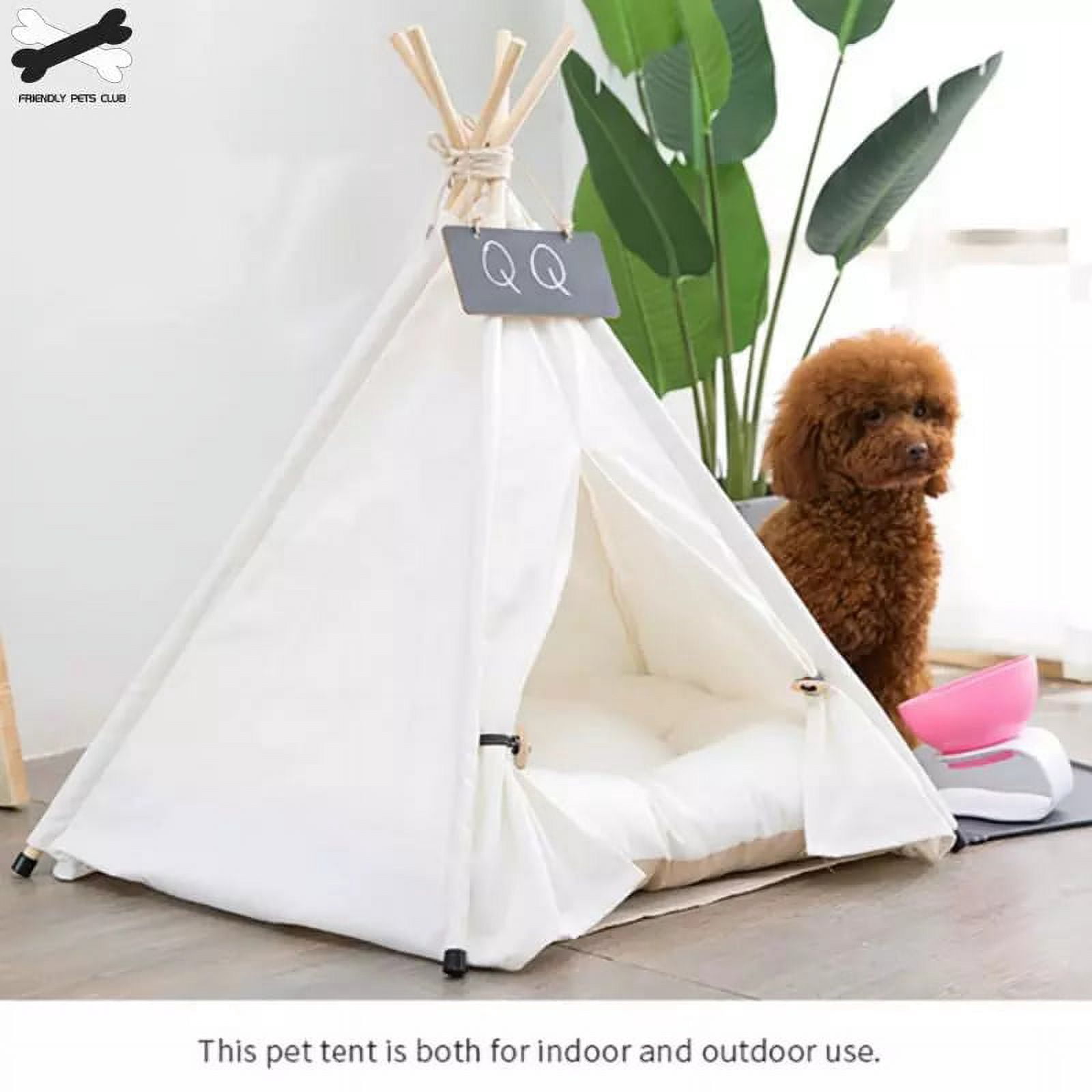 Pet Tent House puppy bed cat teepee Portable Teepee With Thick Cushion And 6 Colors Available For Dog Puppy Excursion Outdoor Indoor 60cm