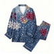 thumbnail image 4 of Puyaiuu Women 2 Piece Christmas Satin Pajama Set Cute Print Long Shirt Loose Shorts Matching Set Loungewear Gift, 4 of 5