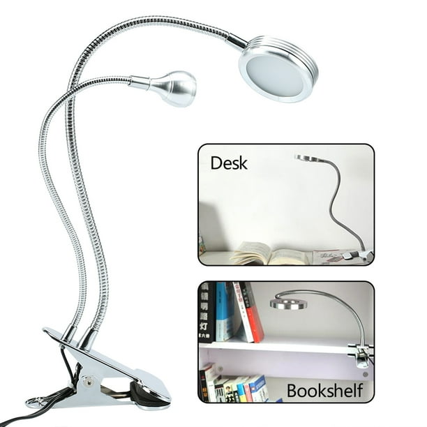 Sonew lámpara LED 2 en 1, Luz con clip con usb recargable y deseño de cuello de ganso, mini luz de mesa para maquillaje, tatuaje, arte de uñas y extensión de pestaña