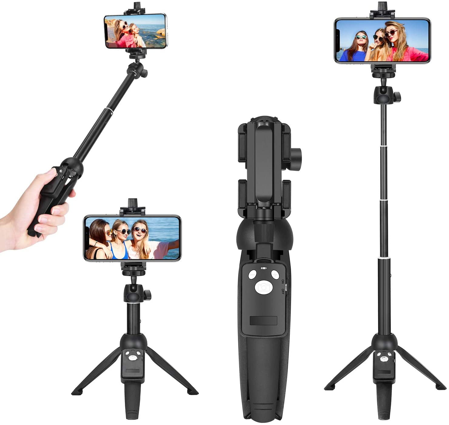 Selfie Stick Galaxy S10/S9/8 Huawei iPhone11 pro/11/XS max/XS/XR/X/8/8 plus/7/7 plus/6s Mini Selfie Stick with Bluetooth Wireless Remote for iOS & Android More Compatible with Small Camera 