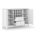 thumbnail image 2 of WyndenHall  Freemont SOLID WOOD 54 inch Wide Transitional Sideboard Buffet and Wine Rack - 54 W x 17 D x 36 H White, 2 of 5