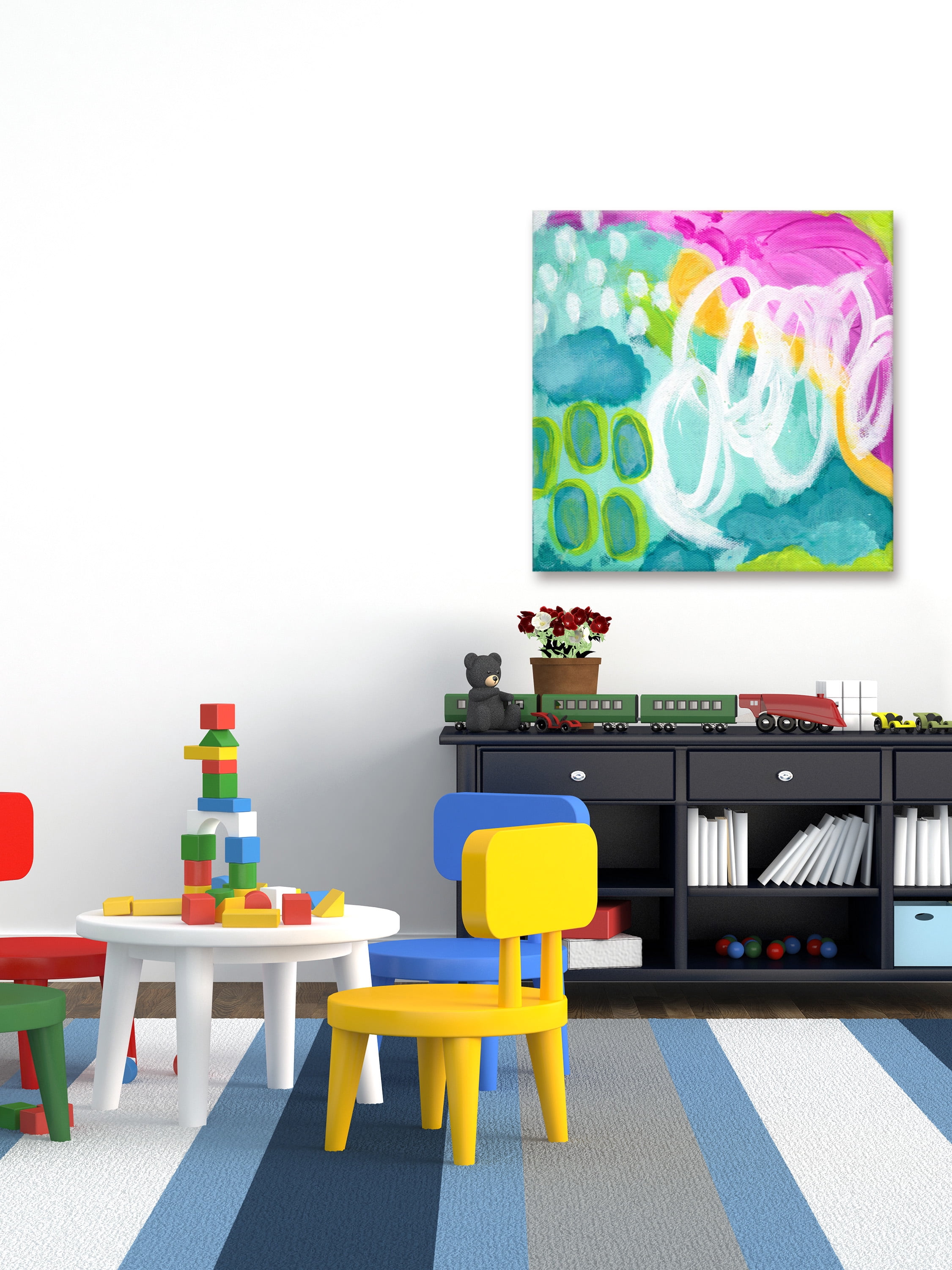 "Happy Clouds" Painting Print on Wrapped Canvas
