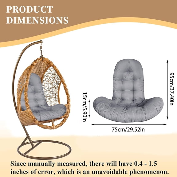 Egg Chair Cushion Replacement Thick Soft Hanging Seat Pad for Outdoor Garden Red