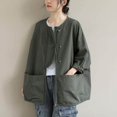 thumbnail image 2 of Chaquetas para mujer, moda coreana, chaquetas de trabajo holgadas de gran tamaño, cárdigans casuales, abrigos sólidos de manga larga, blusas vintage para mujer, 2 of 4