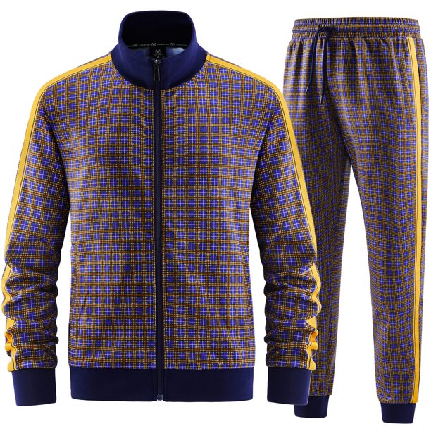 W Jianwang Conjunto De Chándal Para Hombre Chándal Para Correr Trajes Deportivos Para Hombre 2 Piezas Trajes Deportivos A Cuadros Para Correr Ropa Deportiva Chaquetas Y Pantalones Trajes De Dos Piezas
