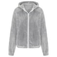 thumbnail image 5 of Gubotare Girls Lightweight Jacket Boys Fleece Jacket Long Sleeve Lined Zip Up Hoodies Soft Warm Sweatshirt Outerwear for Kids Girls Size 9-10,(Grey 9-10 Years), 5 of 6