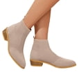 thumbnail image 4 of Willtoo Low Heel Ankle Boots for Women Chunky Heel Knit Sock Chelsea Boots Slip On Stretchy Comfortable Short Boots Fashion Fall Winter Heeled Booties, 4 of 5