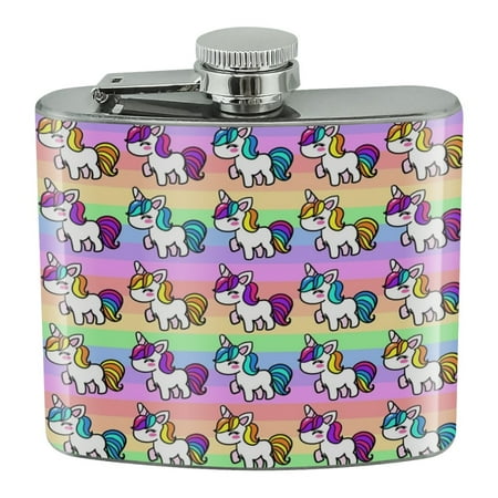 

Cute Kawaii Unicorns Pattern Stainless Steel 5oz Hip Drink Kidney Flask