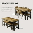 thumbnail image 7 of iPormis 63" Extendable Dining Table for 4-8, Square Wooden Dining Room Table with Metal Base, Modern Extendable Table for  Small Kitchens, Dining Office Areas, Rustic Brown, 7 of 7