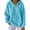Sky Blue, variant on Women's Waffle Hooded Sweatshirt, Casual Solid Color Pullover, Soft Stretchable Hoodie, Loose Fit Long Sleeve Top, Everyday Comfort Wear, Street Style Lounge Hoodie Black L