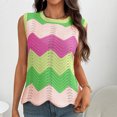 thumbnail image 6 of AherBiu Summer Vests for Women Color Blocked Crewneck Knitted Sleeveless Sweater Pullover Tops, 6 of 7