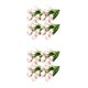thumbnail image 2 of Yuarrent 4X flores artificiales simulación 9 cabezas ramo falso boda tulipanes centros de arreglo decoración blanco blanco rosa 2piezas, 2 of 6