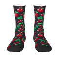 thumbnail image 3 of Cute Cherries Print Stockings Green Leaves Design Casual Socks Autumn Non-Slip Socks Ladie, 3 of 7