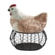 thumbnail image 4 of Cesta de almacenamiento de huevos con diseño de pollo, soporte para huevos de gallina con tapa para almacenamiento de huevos, contenedor de Marrón Hierro, 4 of 8