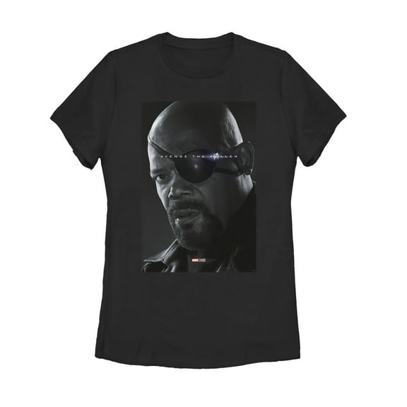 Women's Marvel Avengers: Endgame Nick Fury Poster  Graphic Tee Black Large