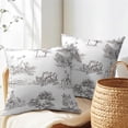 thumbnail image 4 of French Country Pillow Covers 16x16 Inch Set of 2 Black Brown and White Printed Vintage Toile Cottage Decorative Throw Pillows Rustic Farmhouse Pillow Cases Cotton Linen Cushion Covers for Couch Decor, 4 of 6