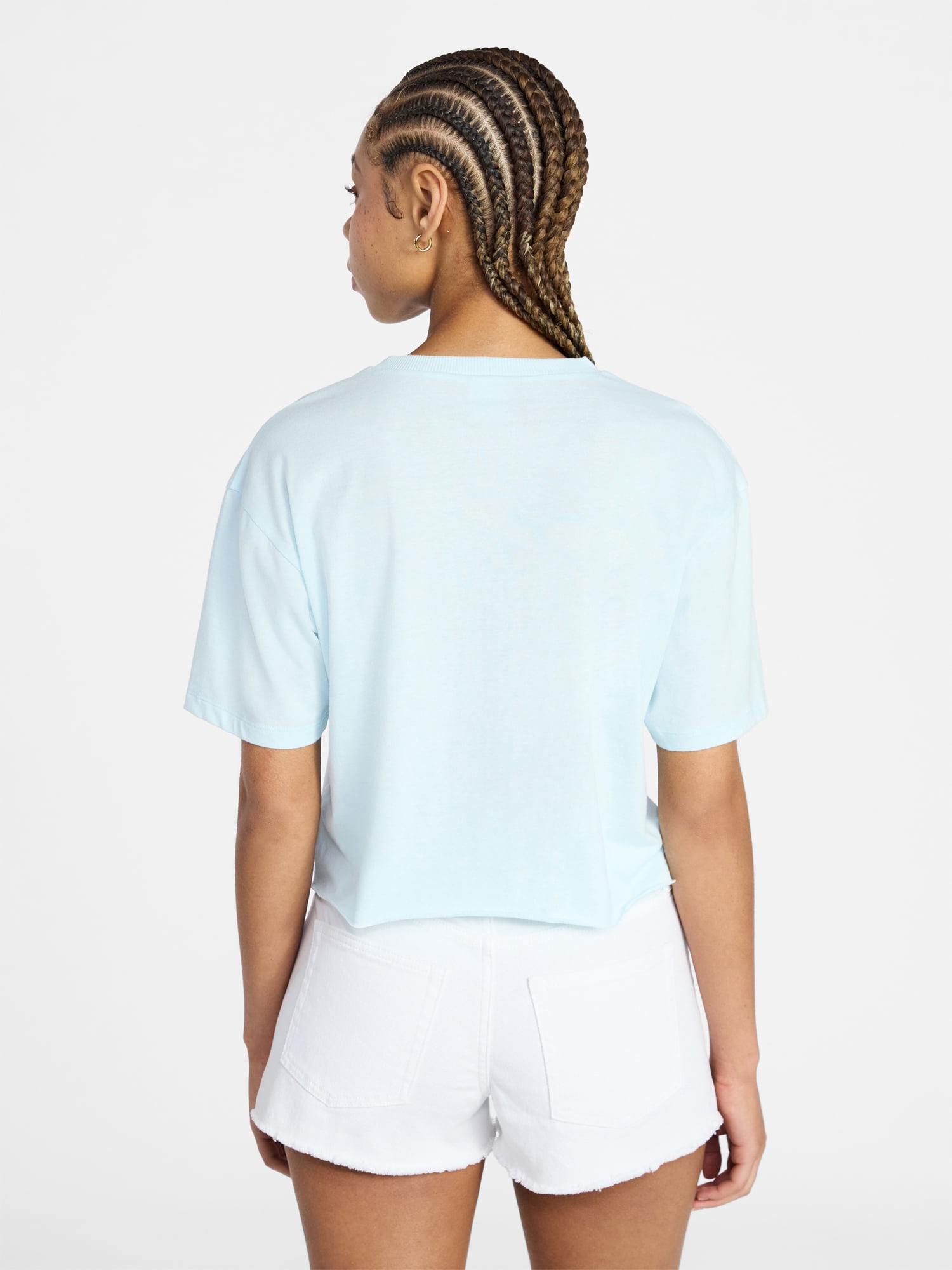 No Boundaries Boxy Cropped Graphic Tee, Women's XXS-XXL
