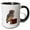 Black/White, variant on 3drose, Beautiful Cute Barn Owl Staring with Wide Yellow Eyes, 15oz Mug