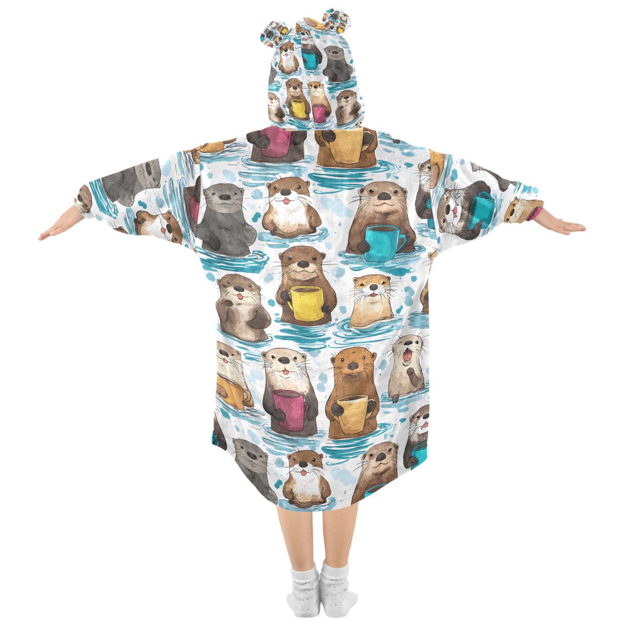 joogoo Blanket Hoodie for Guinea Pig in Water Oversize Sweatshirt 3-14 YR L