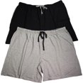 thumbnail image 3 of Hanes Men's Jersey Lounge Drawstring Shorts with Logo Waistband 2-Pack , Size - L, 3 of 3