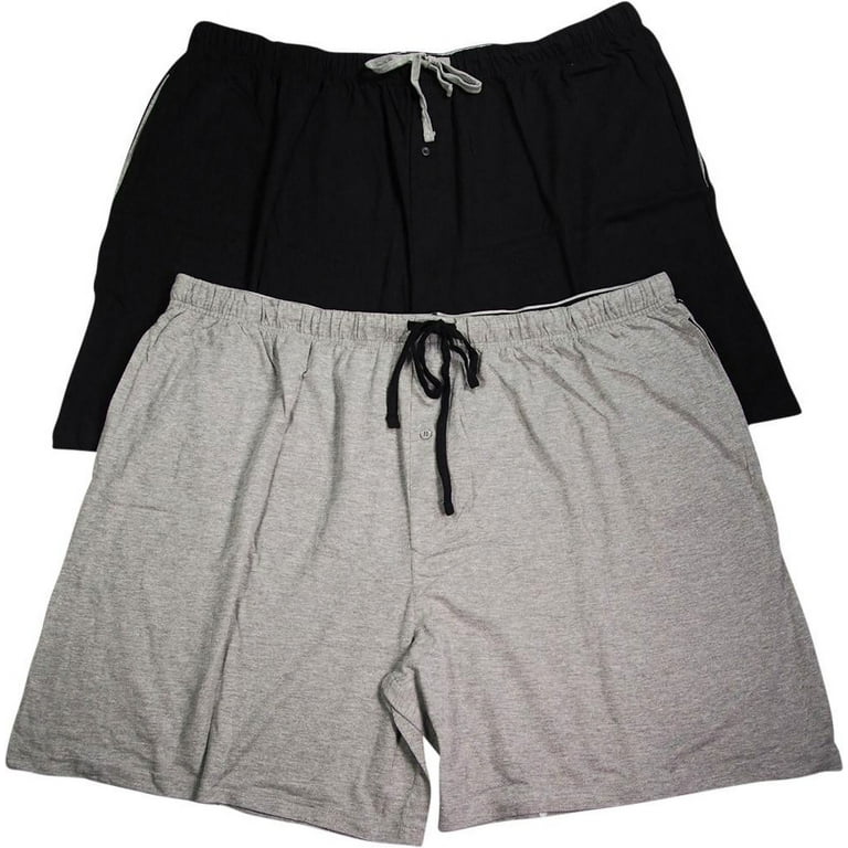 Hanes men's cotton jersey knit sleep shorts with exposed waistband on sale