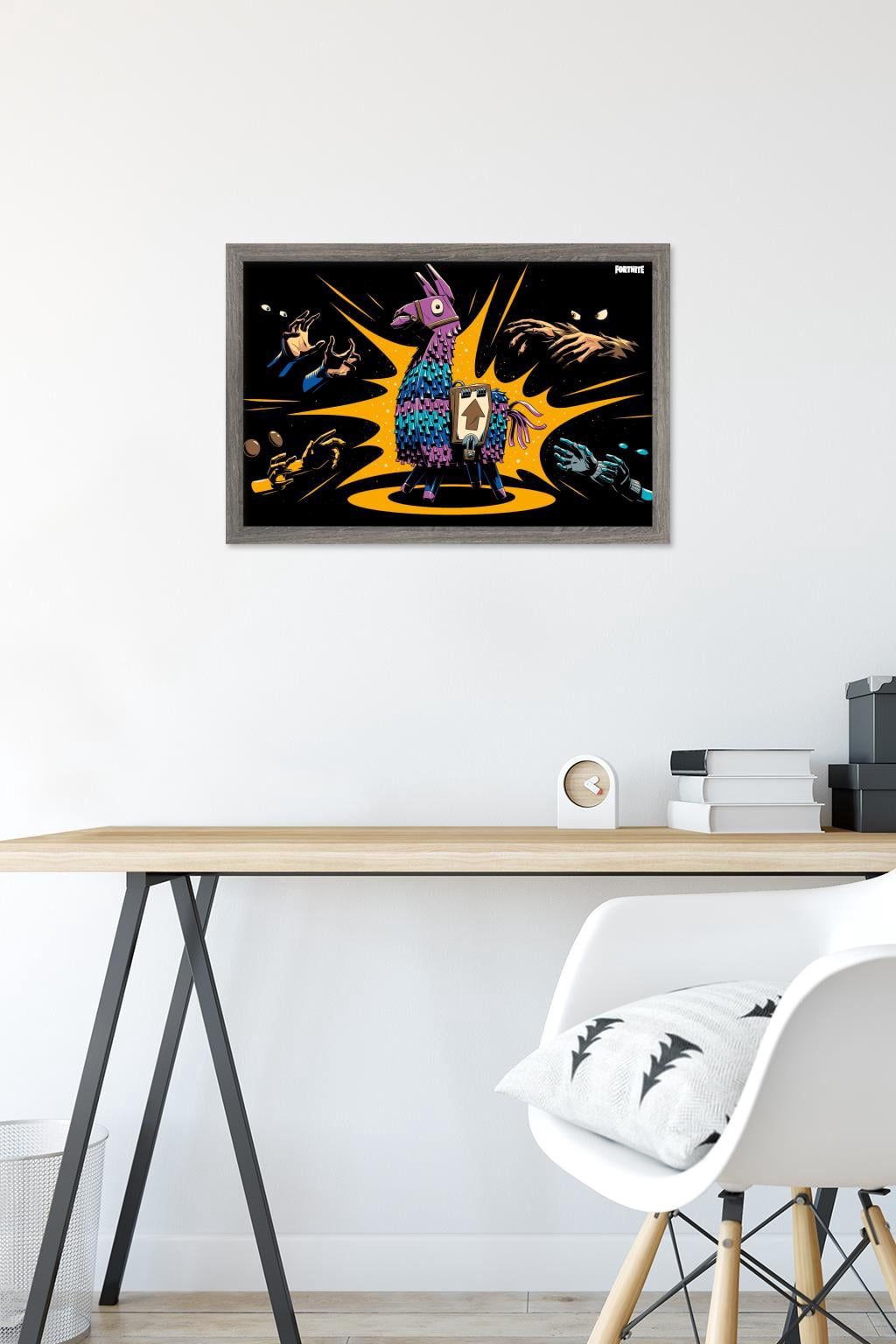 Fortnite - Loot Llama Lama Loading Screen Wall Poster, 14.725" x 22.375", Framed
