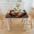 thumbnail image 3 of nygtbtfer Round Table, Reusable Table Cloth Round Fitted Vinyl Tablecloth with Elastic Edged for Parties Outdoors,Farm Animal Cock Frame, 3 of 7