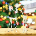 thumbnail image 4 of FYHALE 2PCS Reindeer Christmas Decor, Modern Mini Reindeer Figurine, White Cute Reindeer Holiday Tanble Ornaments, White Reindeer Figurines, 4 of 5