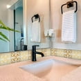 thumbnail image 3 of Mi Alma Orange Yellow Floral Peel & Stick Vinyl Backsplash Tiles 5x5, 24 pcs, 3 of 10