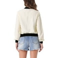 thumbnail image 3 of Chaqueta de mujer INSPIRE CHIC con cuello alto, manga larga, cierre de cremallera y bolsillos de solapa, talla L, color albaricoque, 3 of 6