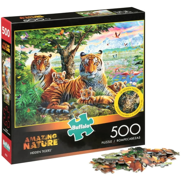 Buffalo? Amazing Nature? Hidden Tigers? Puzzle 500 pc Box - Walmart.com
