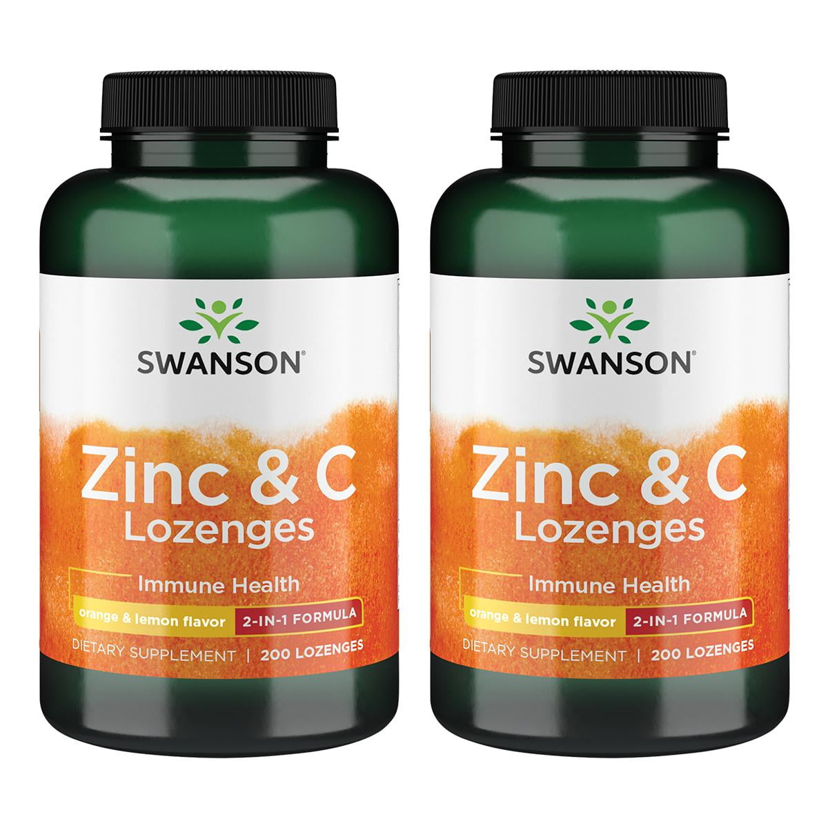 Swanson Zinc & C Lozenges Orange & Lemon Flavor 200 Loz 2 Pack