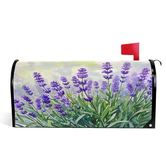 Ryvnso Mailbox Cover Lavender Magnetic Mailbox Wrap Standard Size 21x18 Inch