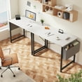 thumbnail image 5 of CONCETTA 40 Inch Computer Writing Desk with Storage Bag, Steel Frame for Home Office Study, White, 5 of 8